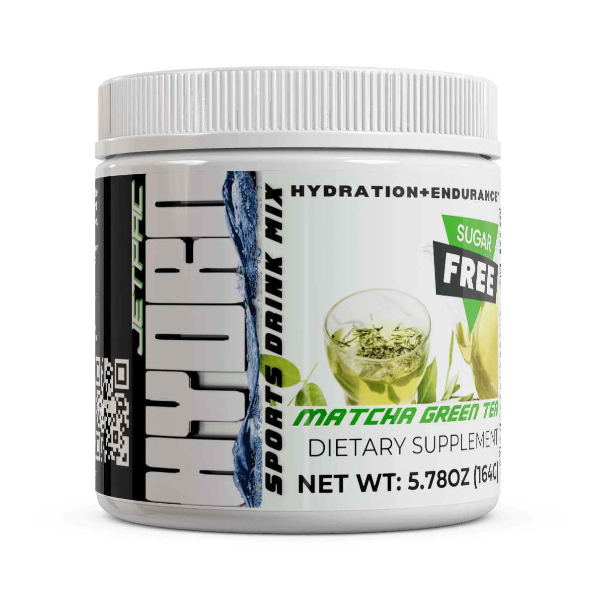 Hydro Sports Drink - Matcha Green Tea by Bunny Fuel®, electrolyte-enriched performance beverage, sugar-free, 5.78 oz container.